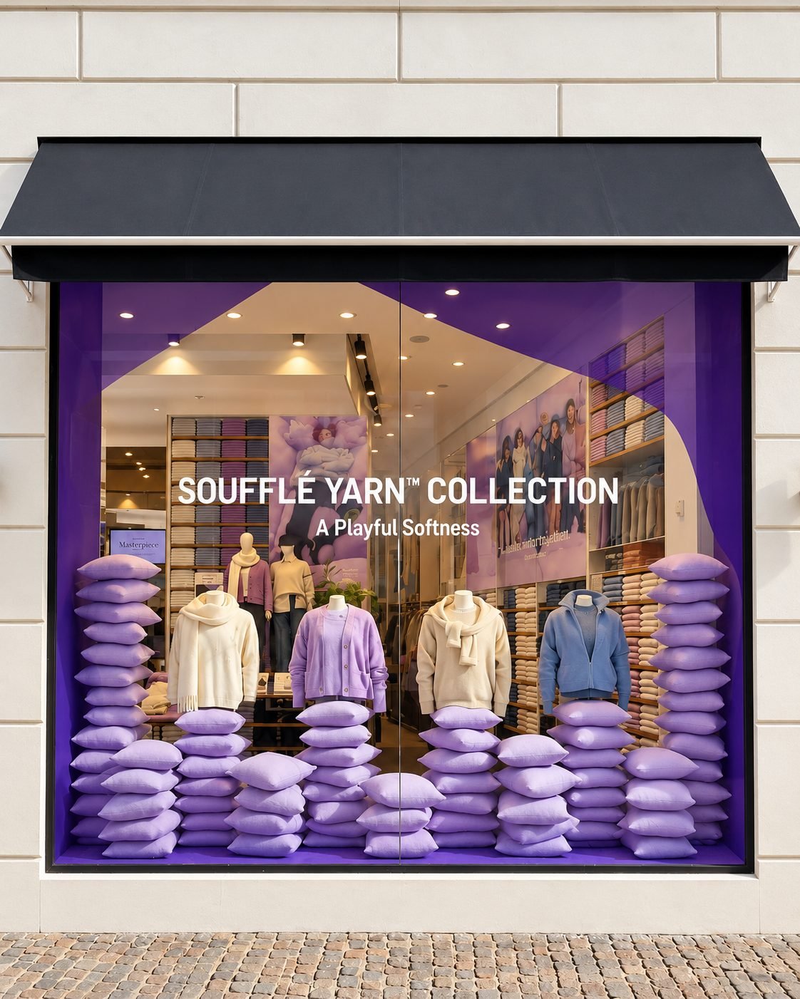 Retail space Uniqlo Soufflé Yarn — Window Display for Uniqlo